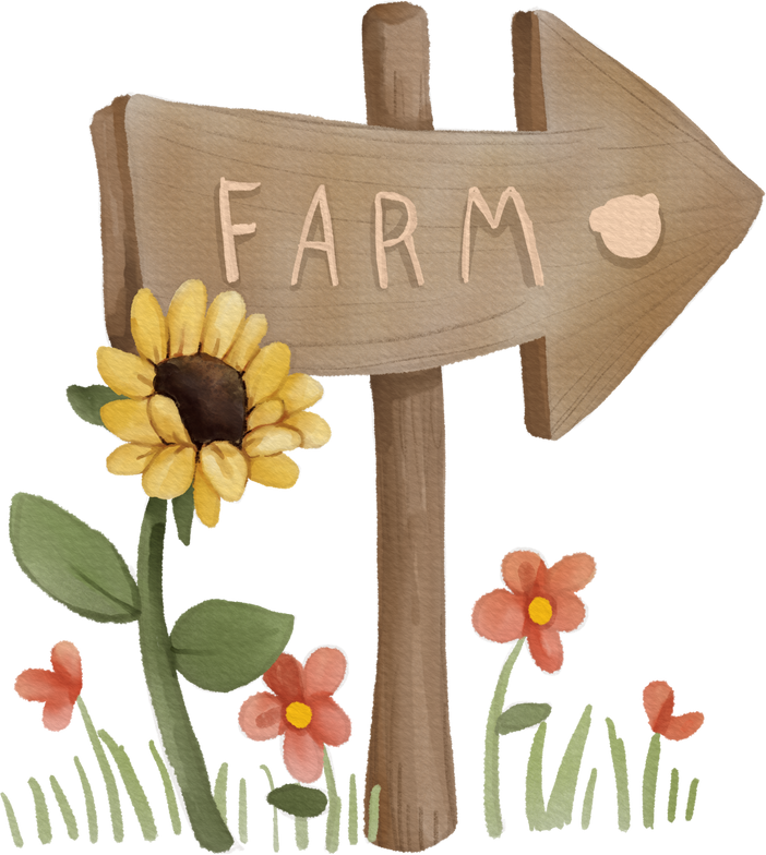 Farm watercolor cartoon cute